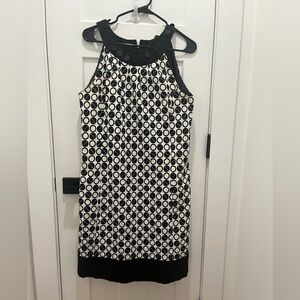 Women’s Dress Haltered Black and White Polka Dots Size 12 Pull On Back Zip